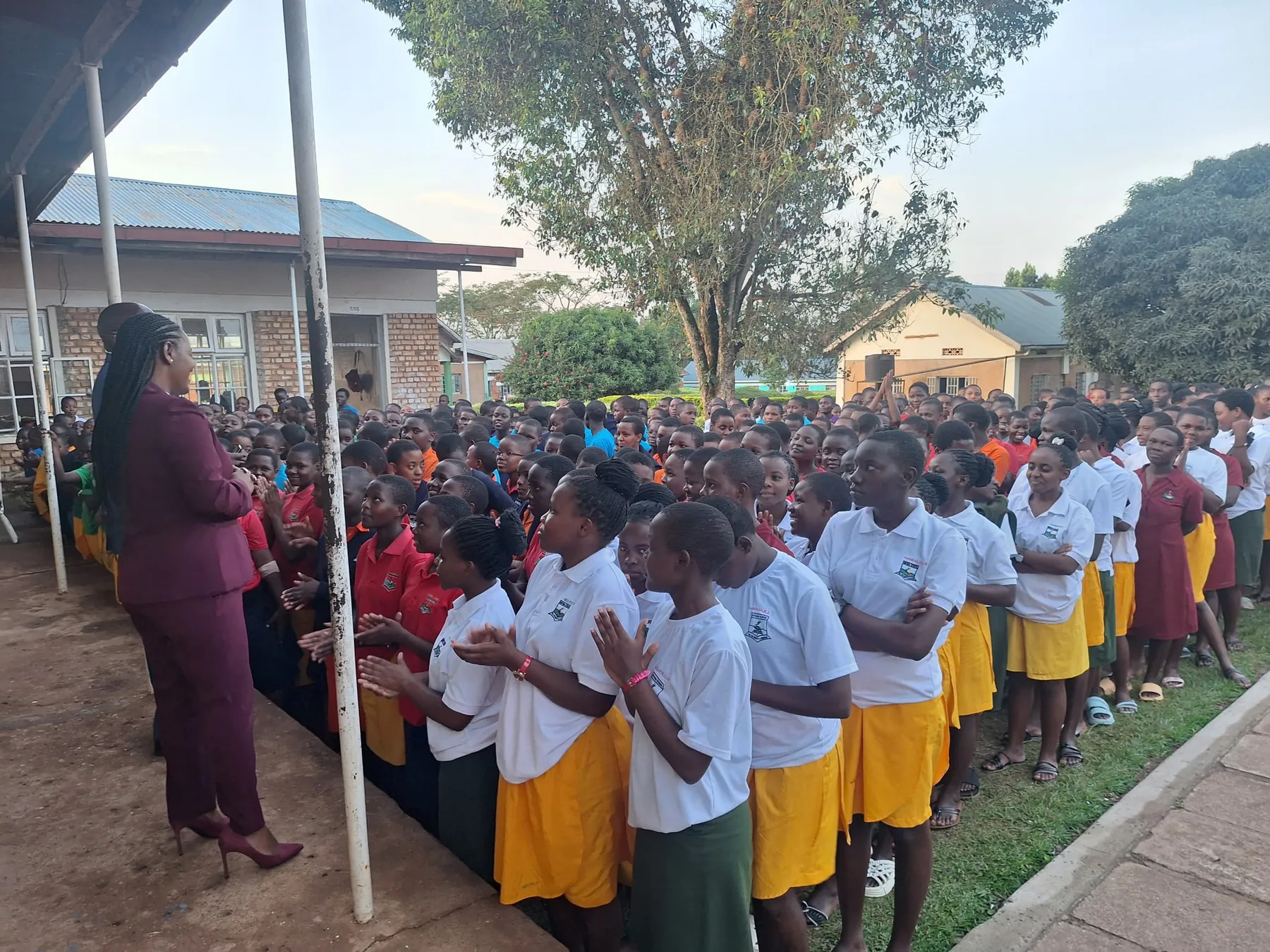 Community visit — Welcoming guests to Mpoma